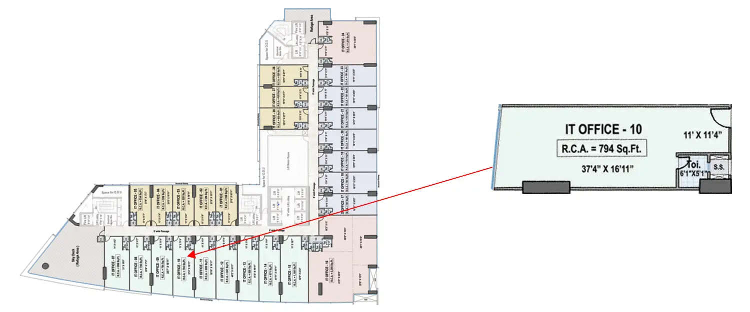 Floor plan for Commercial Office