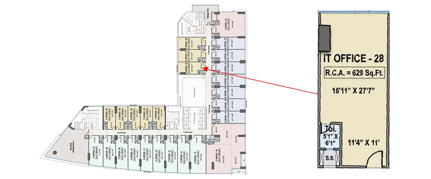 Floor plan for Commercial Office