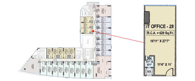 Raheja Prime Two Juinagar - Floor plan Commercial Office 629 Sq.ft
