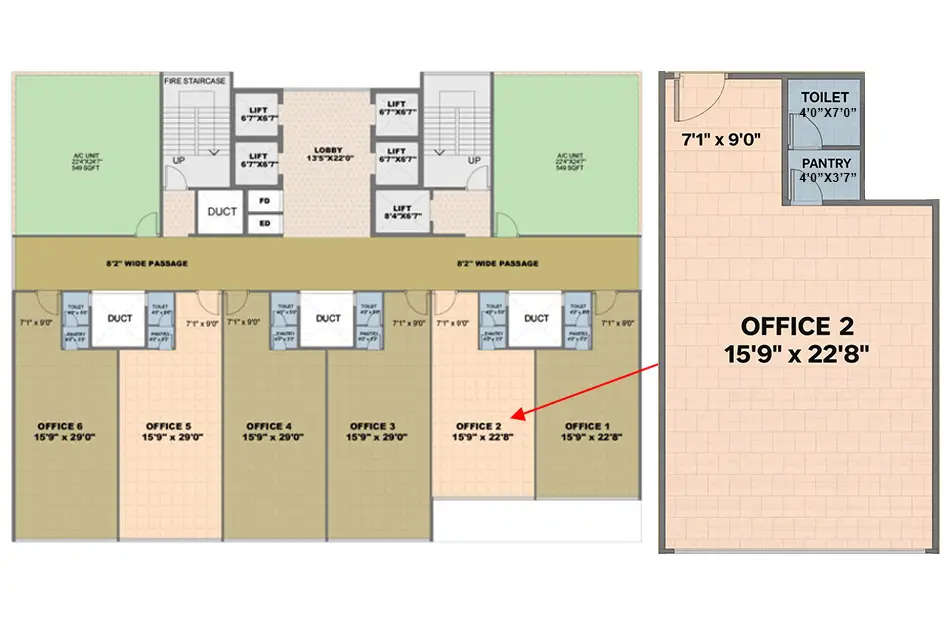 Floor plan for Commercial Office