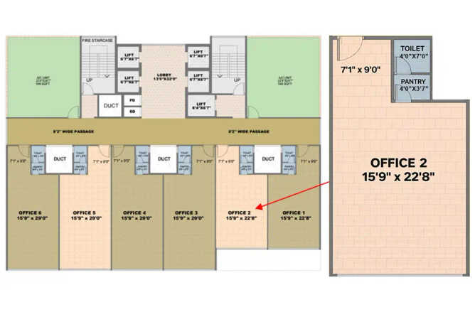 Greenscape CBD 614 Belapur - Floor plan Commercial Office 566 Sq.ft