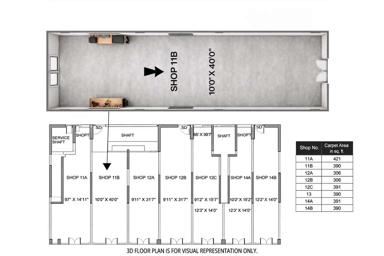 Floor plan for Retail Shop