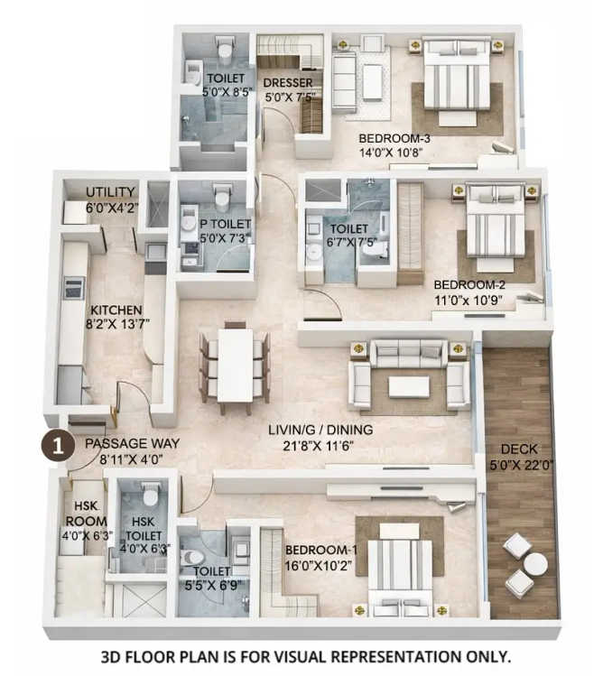 Agami Legends Bandra - Floor plan 3 BHK 1372 Sq.ft