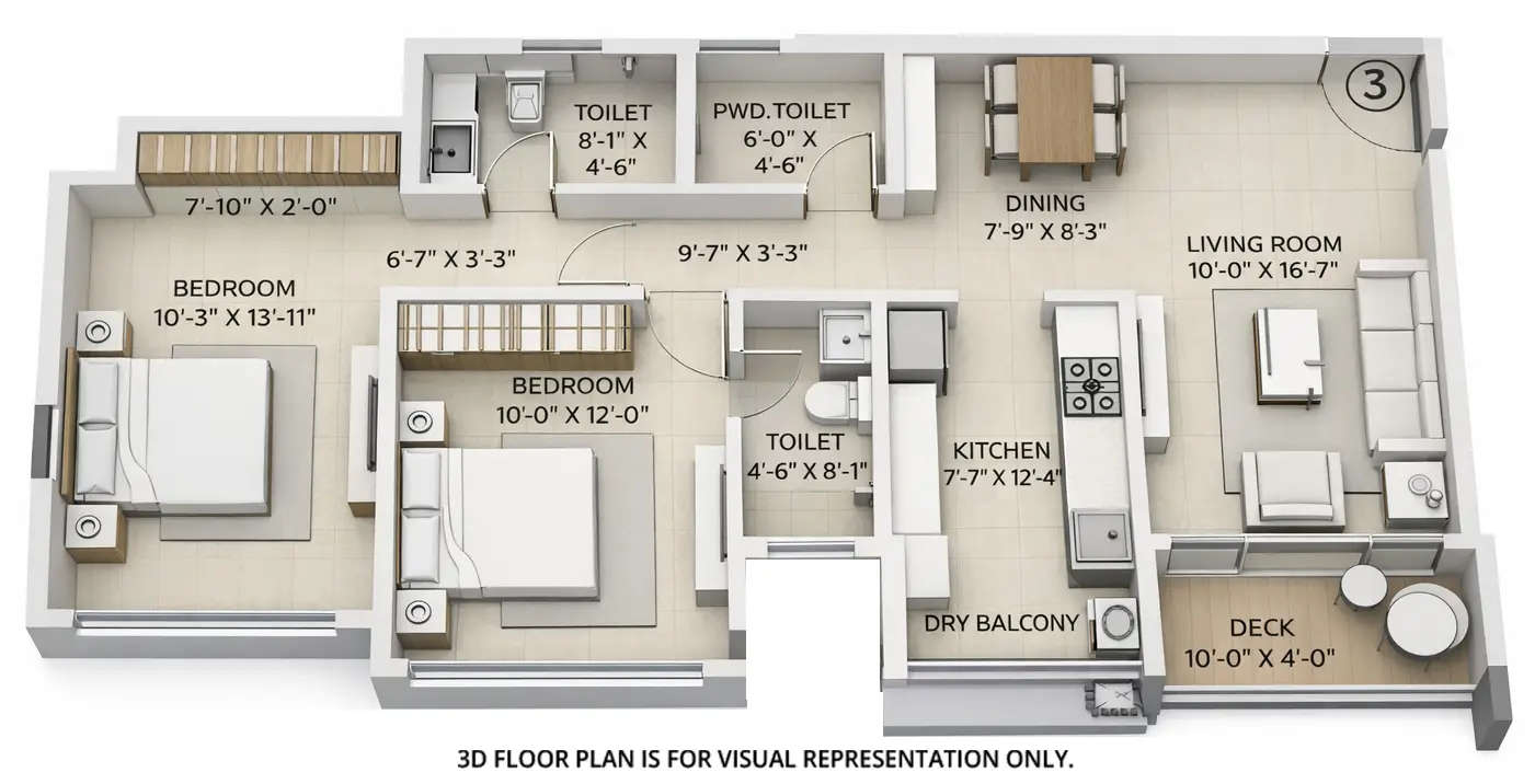 Floor plan for 2 BHK