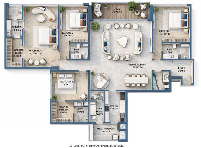 Tribeca Yoo One Kondhwa - Floor plan 4 BHK 2500 Sq.ft