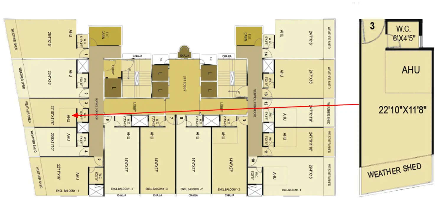 Floor plan for Commercial Office