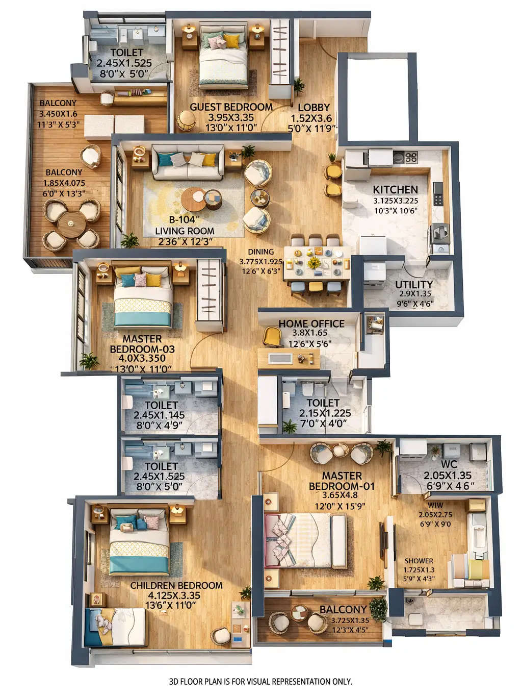 Floor plan for 4.5 BHK