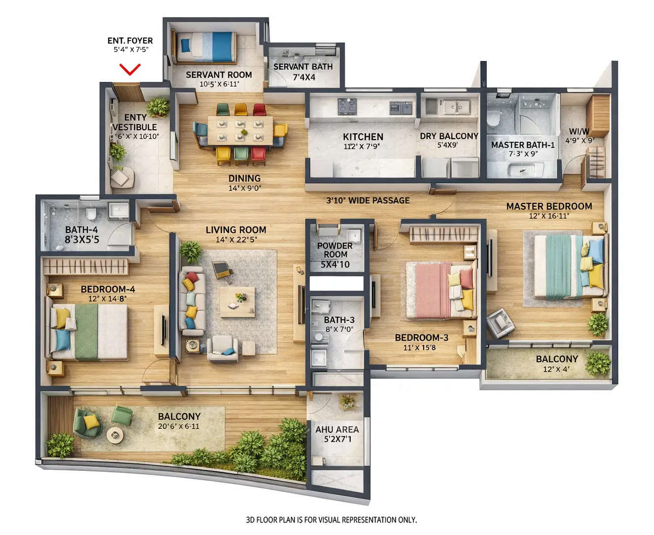 Floor plan for 3.5 BHK