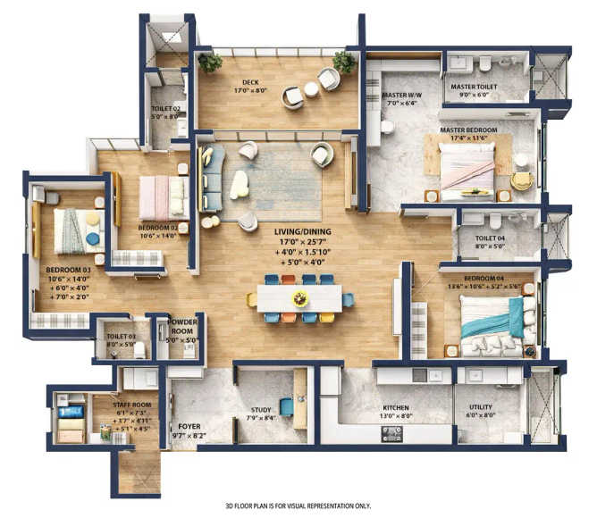 Lodha Massimo Baner - Floor plan 4.5 BHK 2108 Sq.ft