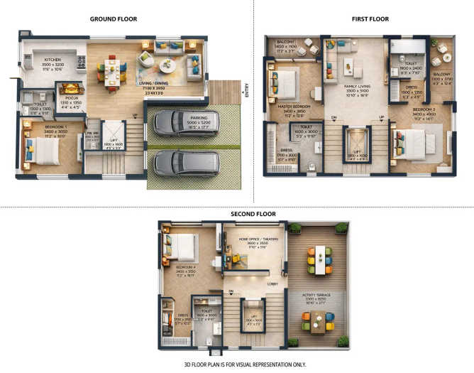 Merusri Sunscape Devanahalli - Floor plan 4 BHK 3676 Sq.ft