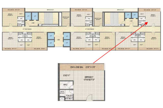 IJB Mark 1 Nerul - Floor plan Commercial Office 533 Sq.ft
