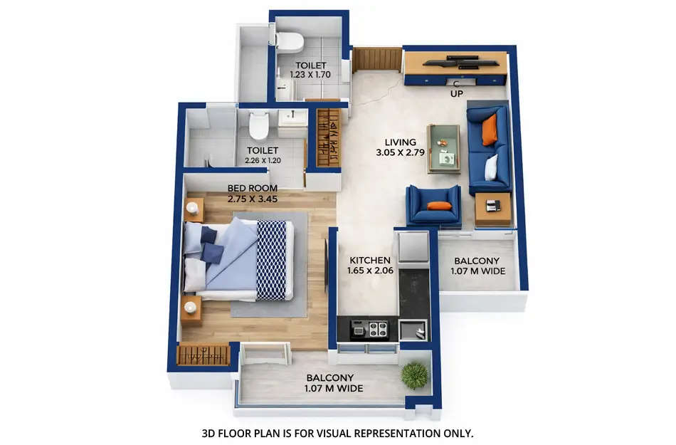 Sarvoday Square Ambernath - Floor plan 1 BHK 474 Sq.ft