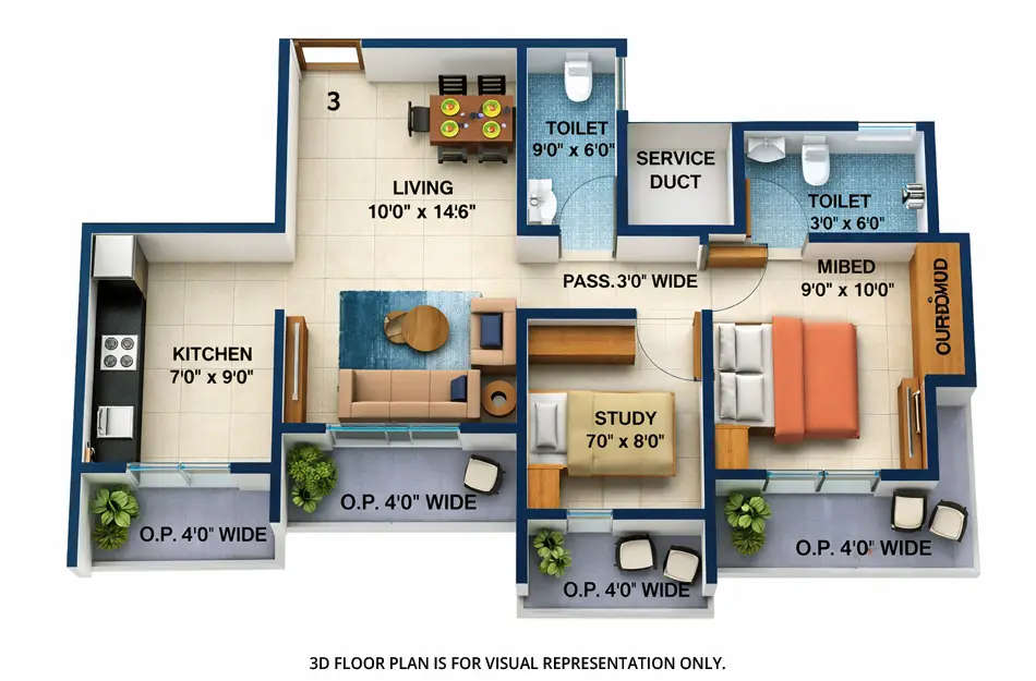 Regal Square Phase II Bhiwandi - Floor plan 2 BHK 492 Sq.ft