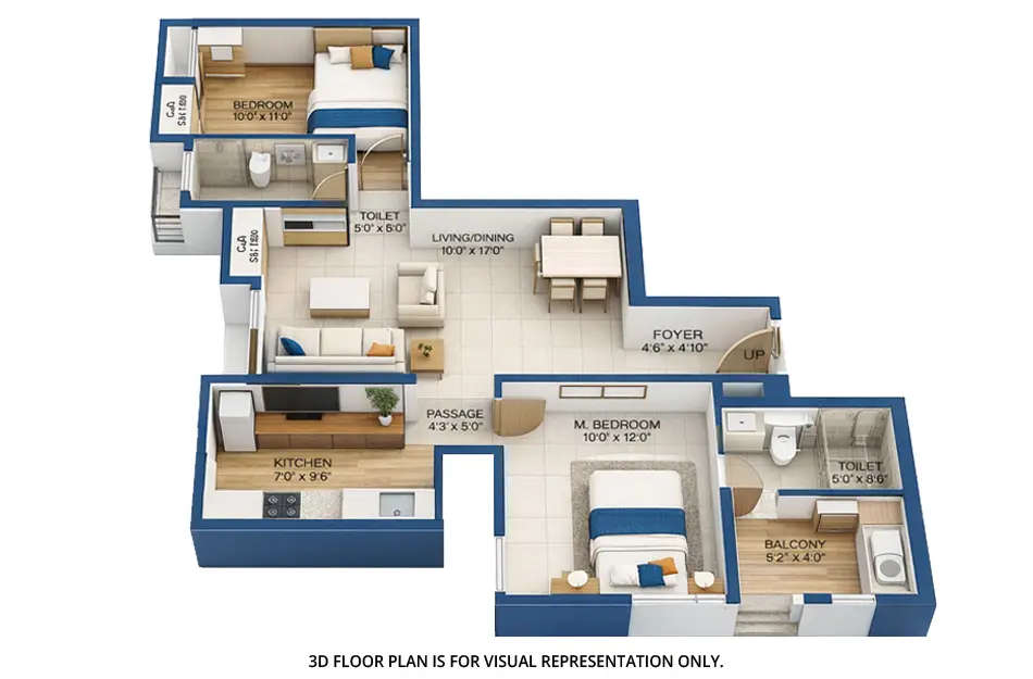 Godrej Nirvaan Bhiwandi - Floor plan 2 BHK 541 Sq.ft