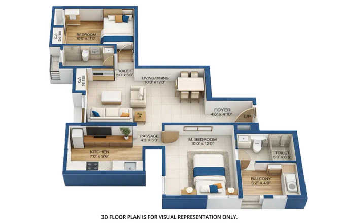 Godrej Nirvaan Bhiwandi - Floor plan 2 BHK 541 Sq.ft