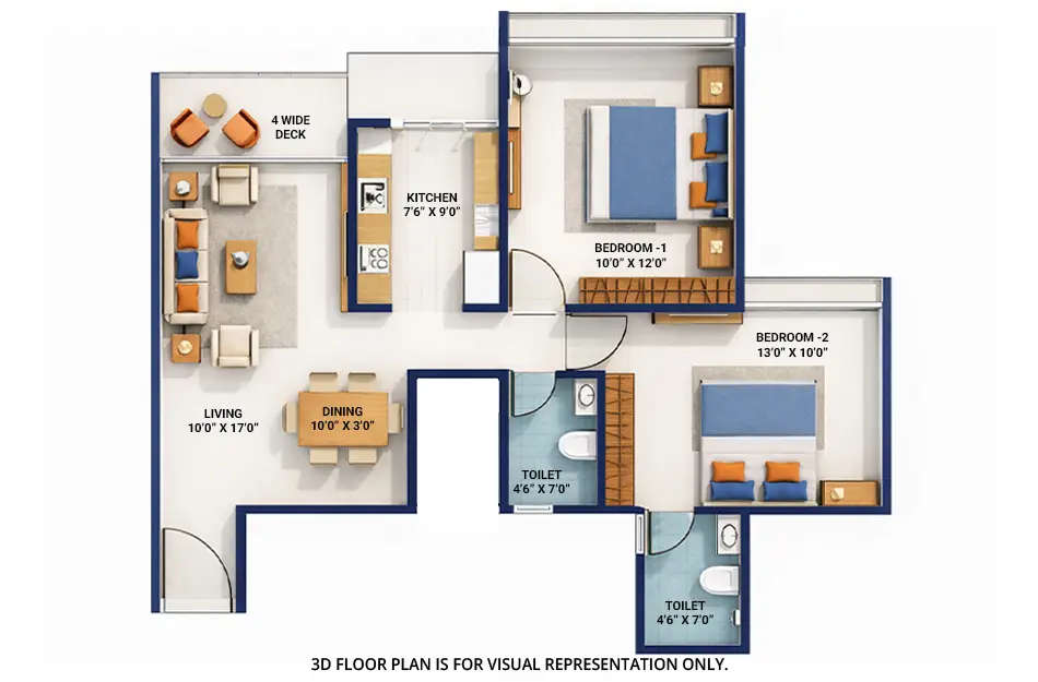 Platinum Parksyde Kharghar - Floor plan 2 BHK 633 Sq.ft