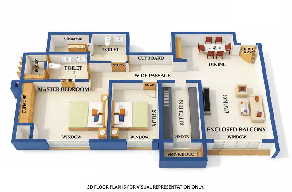 Bhoomi Acres Thane Thane - Floor plan 2 BHK 679 Sq.ft