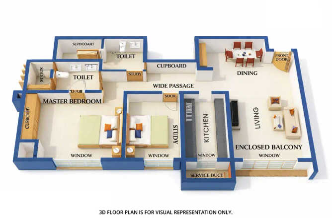 Bhoomi Acres Thane Thane - Floor plan 2 BHK 679 Sq.ft