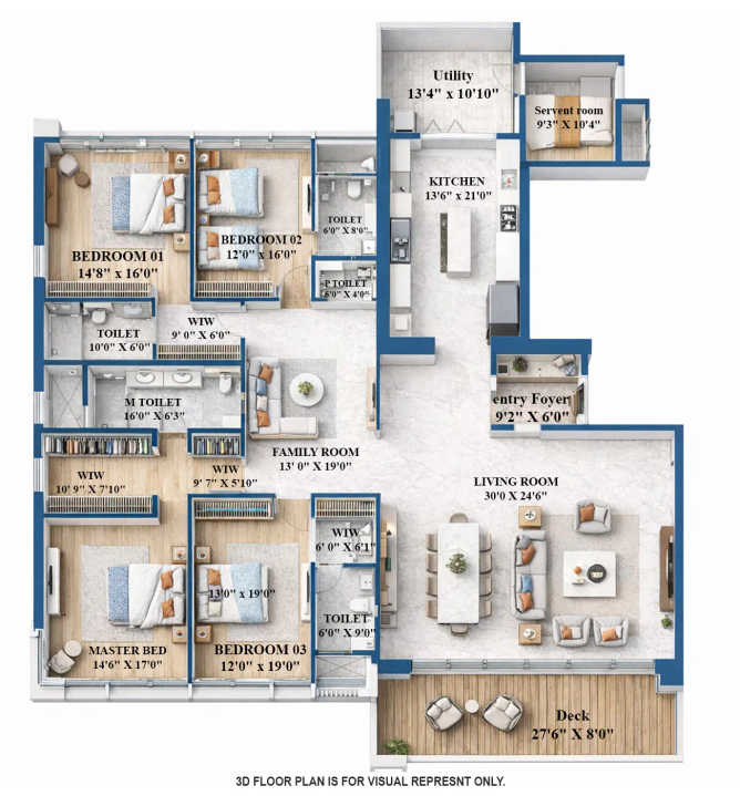 Kalpataru One Worli - Floor plan 5 BHK 4749 Sq.ft