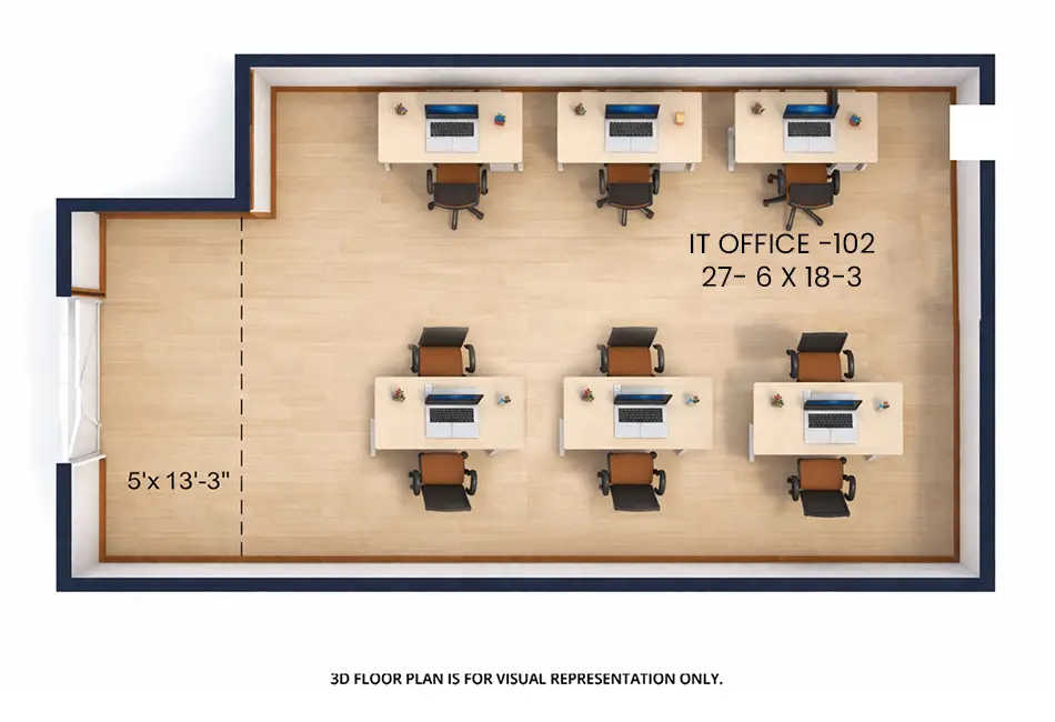 Squarefeet Centura Square Wagle Estate - Floor plan Commercial Office 607 Sq.ft