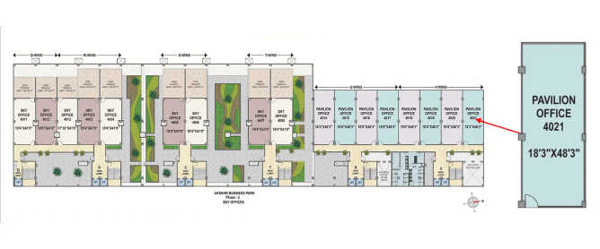 Akshar Business Park Vashi - Floor plan Commercial Office 1005 Sq.ft