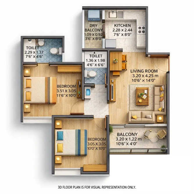 Majestique Mrugavarsha Dhayari - Floor plan 2 BHK 548 Sq.ft