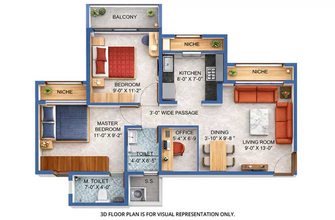Arihant Aspire Panvel - Floor plan 2 BHK 583 Sq.ft