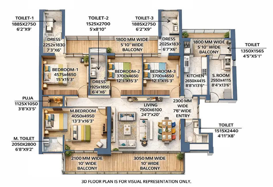 Godrej Miraya Sector 43 Gurgaon - Floor plan 4 BHK 4562 Sq.ft