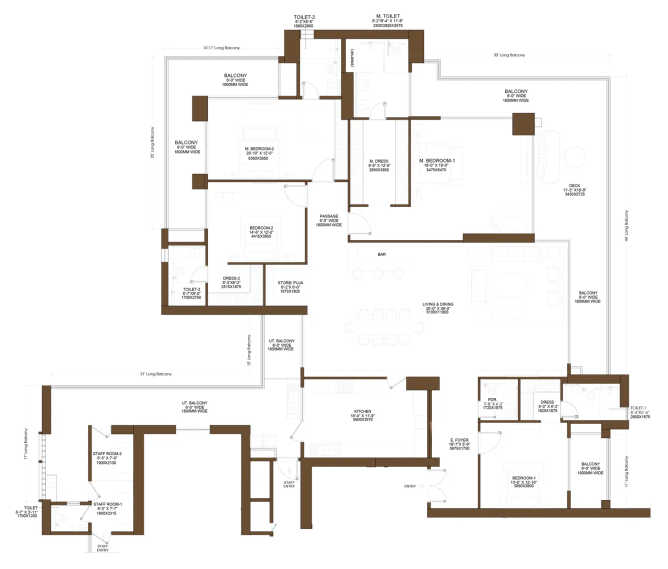 Birla Arika Sector 31 Gurgaon - Floor plan 4 BHK 4800 Sq.ft