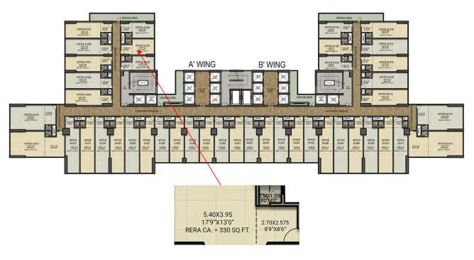 Emperia C2 Turbhe - Floor plan Commercial Office 330 Sq.ft