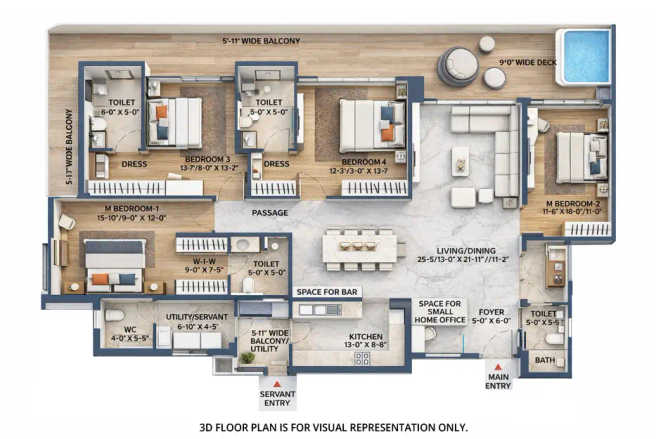 Smart World Edition Sector 66 Gurgaon - Floor plan 4.5 BHK 3505 Sq.ft
