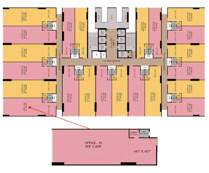 Gami Satyam Business Avenue Belapur - Floor plan Commercial Office 1020 Sq.ft