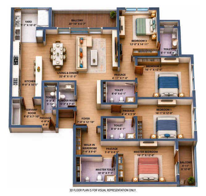 L & T Elara Celestia Hebbal - Floor plan 4 BHK 3155 Sq.ft