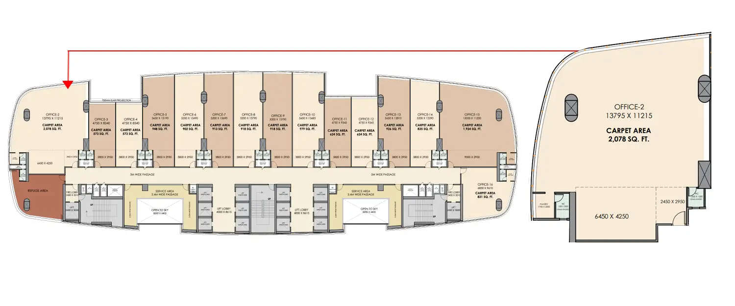 Floor plan for Commercial Office