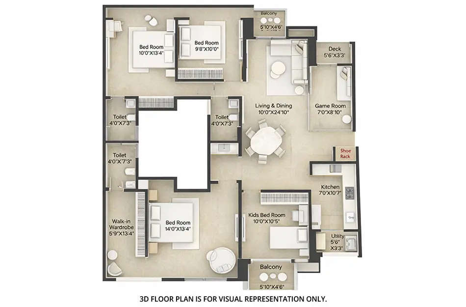 Floor plan for 4.5 BHK