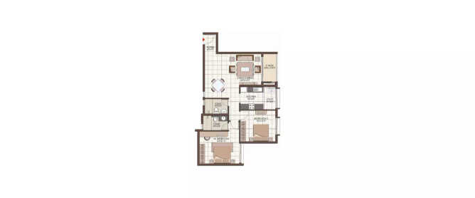 Prestige Kew Gardens Bellandur - Floor plan 2 BHK 866 Sq.ft