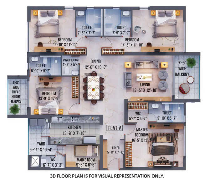 Merlin Niyasa Anandapur - Floor plan 4 BHK 2130 Sq.ft