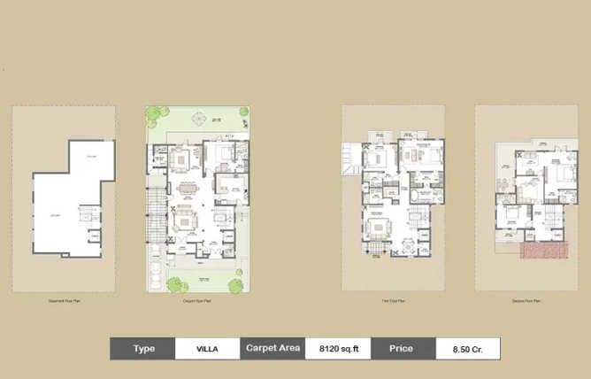 Emaar Marbella Villas Sector 66 Gurgaon - Floor plan 1 BHK 8120 Sq.ft