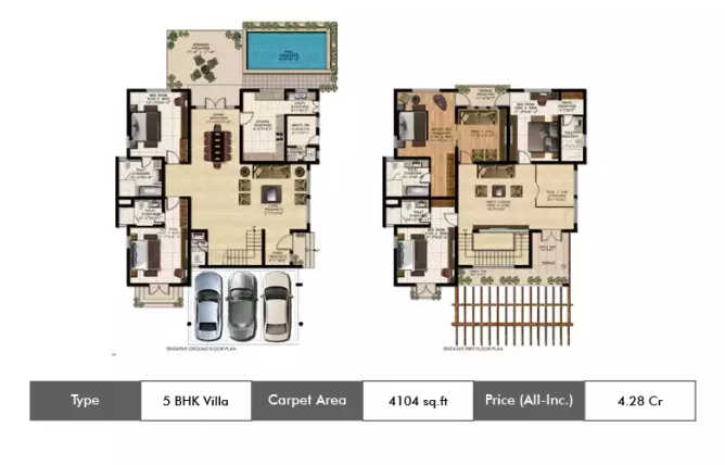 DLF Bella Greens Akshaya Nagar - Floor plan 5 BHK 4104 Sq.ft