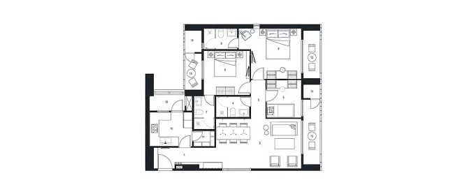 Lodha Estrella Newcuffe Parade Wadala - Floor plan 3 BHK 1100 Sq.ft