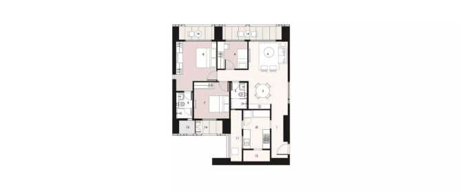 Lodha Elisium Wadala - Floor plan 3 BHK 1320 Sq.ft