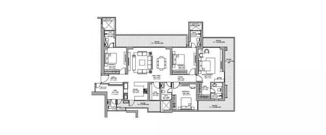 Godrej Tropical Isle Sector 146 - Floor plan 4 BHK 3250 Sq.ft
