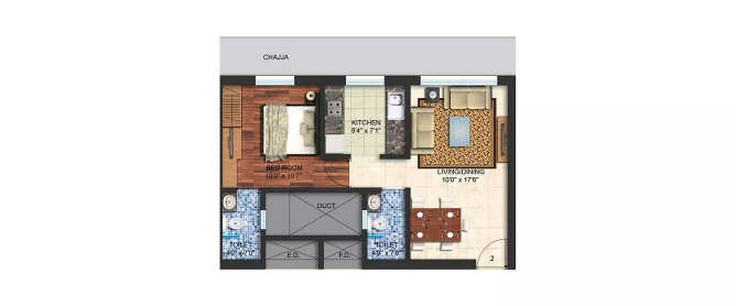 Spenta Alta Vista Chembur - Floor plan 1 BHK 463 Sq.ft