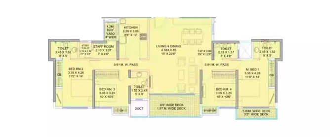 Raheja Solaris Juinagar - Floor plan 2.5 BHK 725 Sq.ft