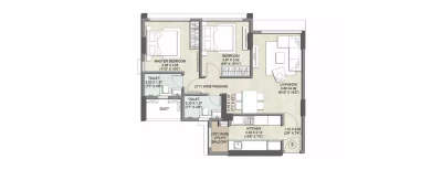 Kalpataru Primus, 2 BHK-634 Sq.ft