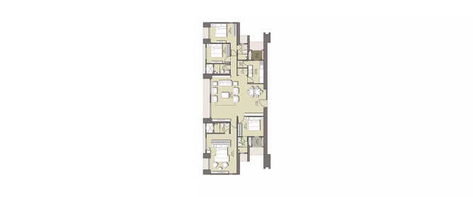 Lodha Venezia Parel - Floor plan 4 BHK 1587 Sq.ft