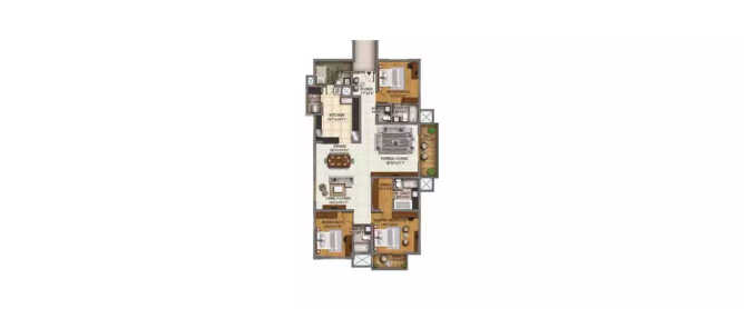 Century Ethos Hebbal - Floor plan 3 BHK 2288 Sq.ft