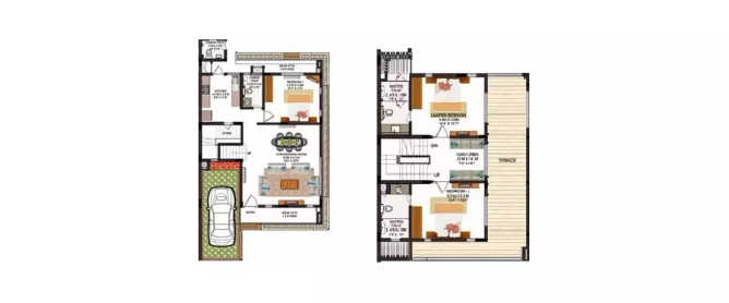 K Raheja Estrella Viva Pirangut - Floor plan 3 BHK 1364 Sq.ft