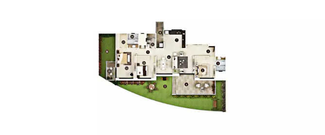 Kolte Patil 24K Opula Pimple Nilakh - Floor plan 3 BHK 1062 Sq.ft