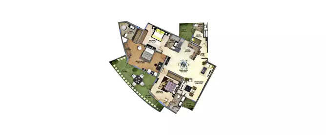 Supertech ORB Sector 74 - Floor plan 3 BHK 2685 Sq.ft